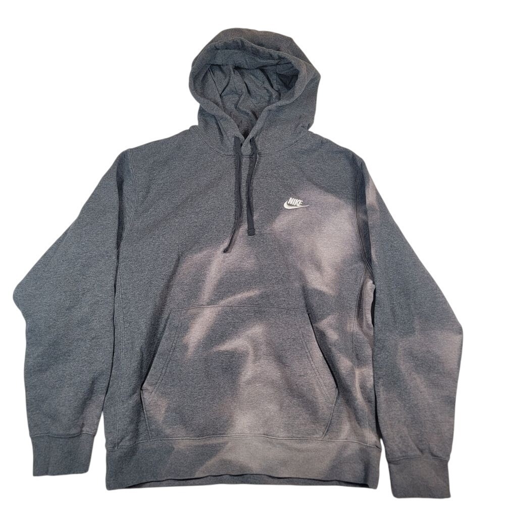 Nike Men's Sunfaded Hoodie Sz M Charcoal Gray Drawstrings White Tag